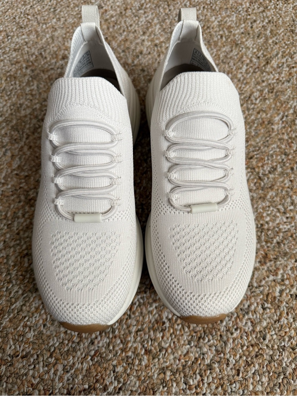 Minimalist Cream White Knit Slip-On Sneakers